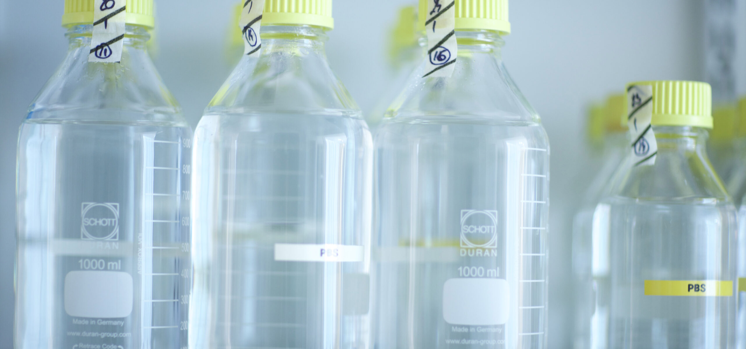 Vials on a shelf within the laboratory