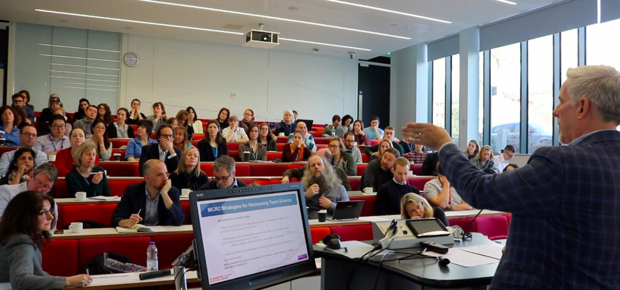 Professor Robert Bristow presenting at an MCRC Town Hall