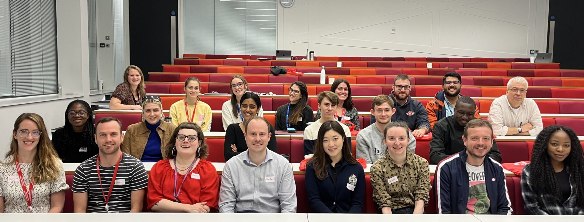 PGR Welcome Event group photo 2023 showing the newest cohort of MCRC, Christie Fellows and Division of Cancer Sciences students.