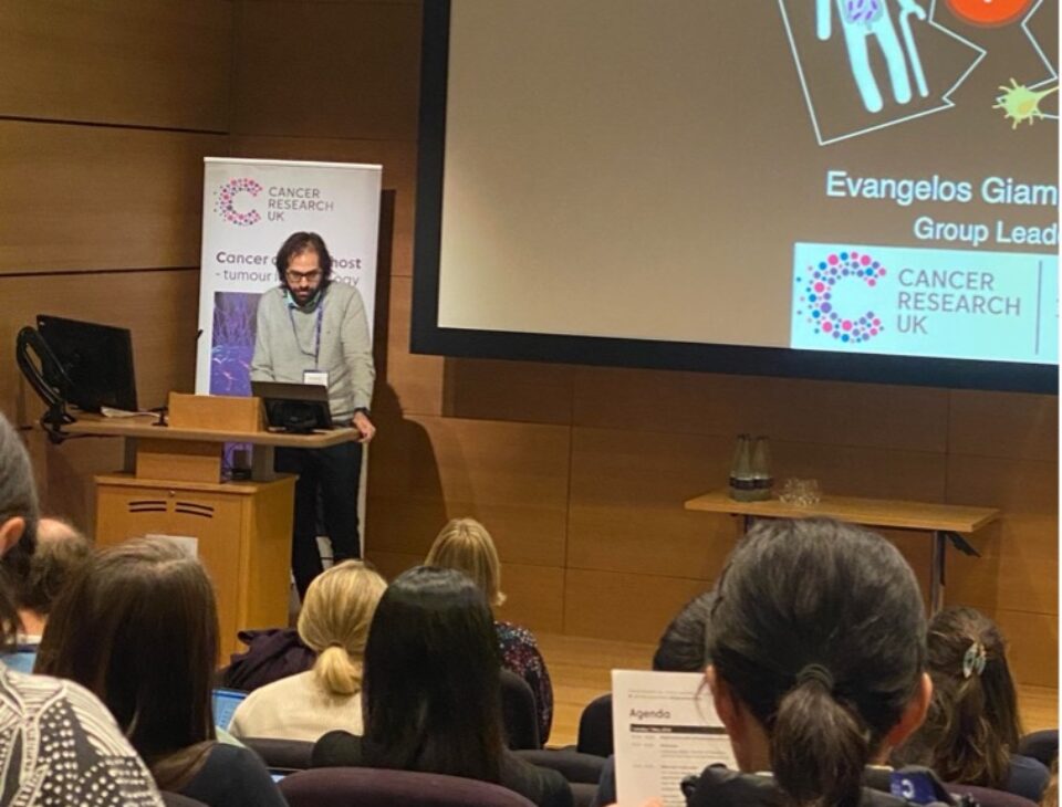 Presentation by Dr Evangelos Giampazolias, group leader of the Cancer Immuno-surveillance lab at the CRUK Manchester Institute