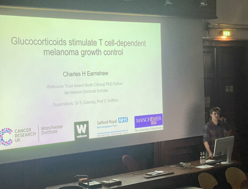 Presentation by CRUK MI PhD student Charles Earnshaw, Cancer Inflammation and Immunity lab