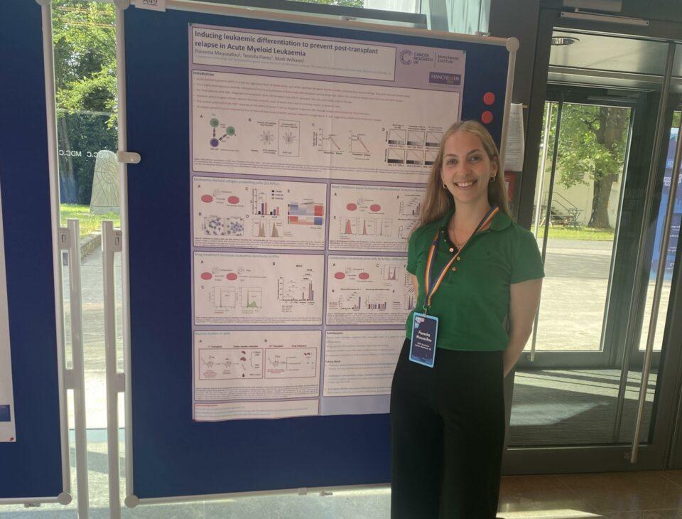 Florentia Mousoullou, delivering a poster presentation on Leukaemia Immunology and Transplantation.